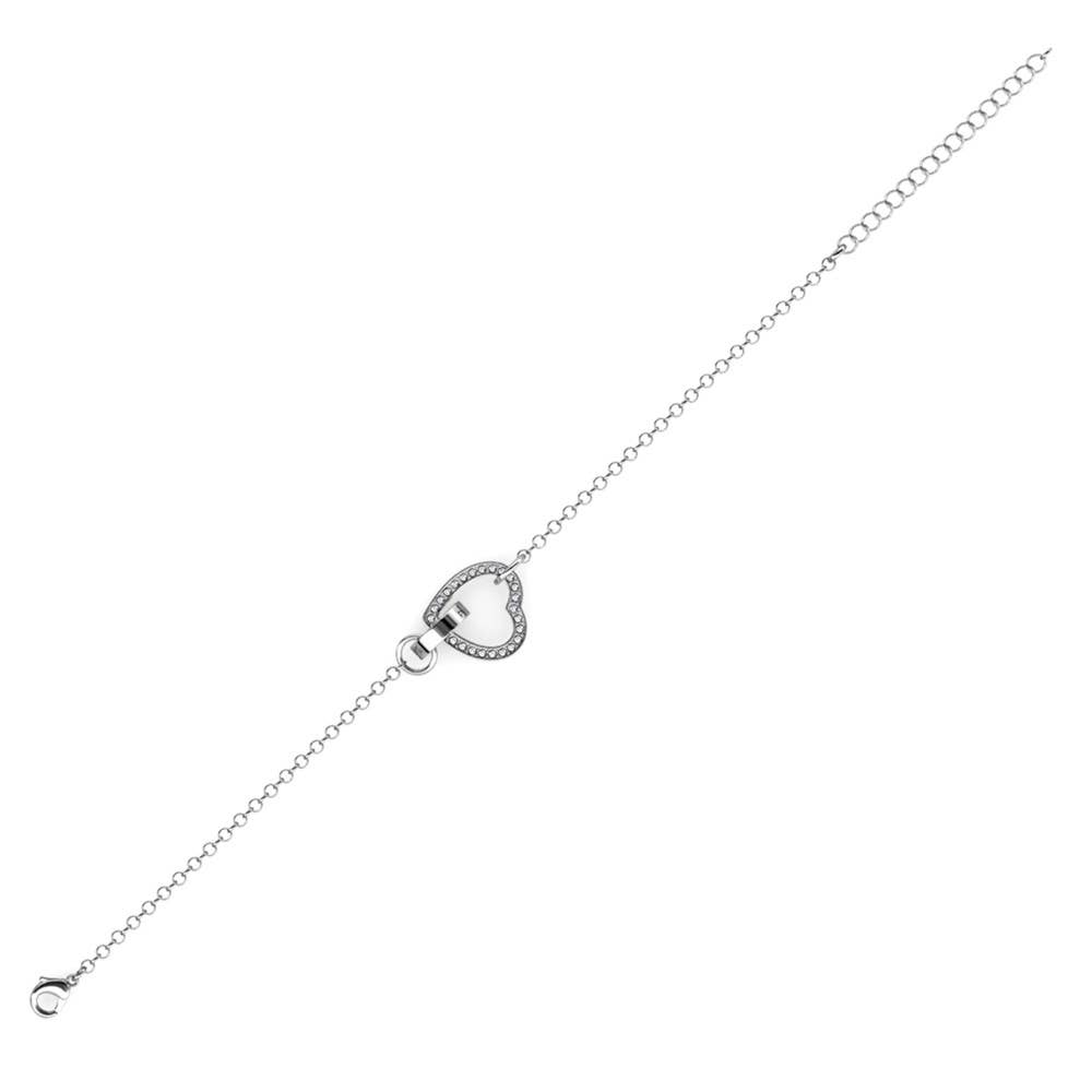 Pulsera Heart Bond con Cristal-Plata