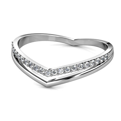 Anillo Tiryns / plata y cristal