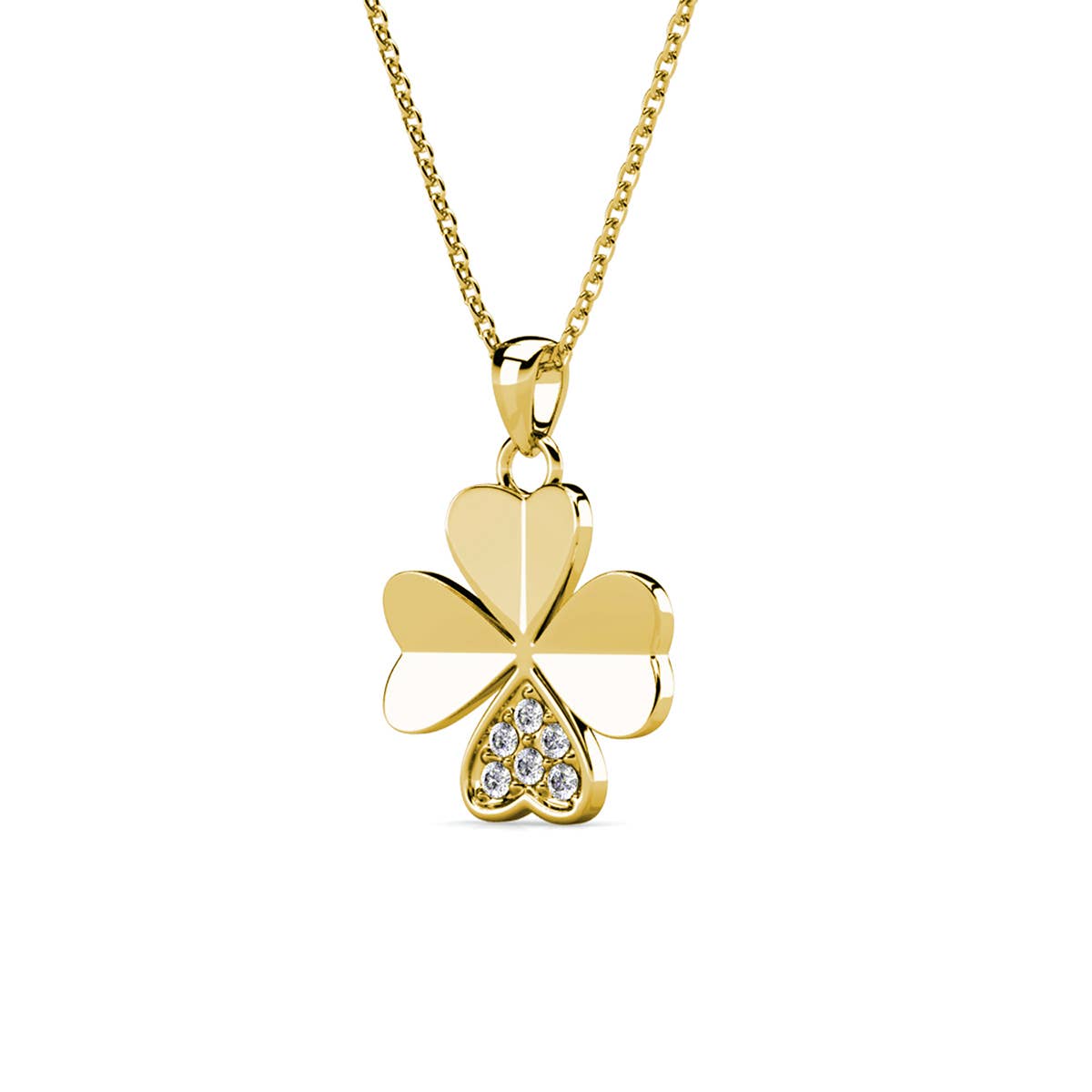 Colgantes de pétalos de trébol / oro y cristal