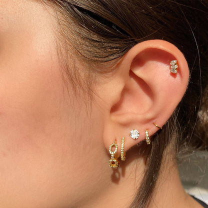Bright Daimond | pendientes chapados en oro de 18k