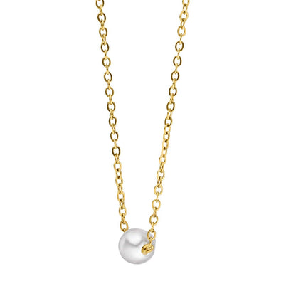 Collar Perla individual | collar de perlas bañadas en oro de 18k