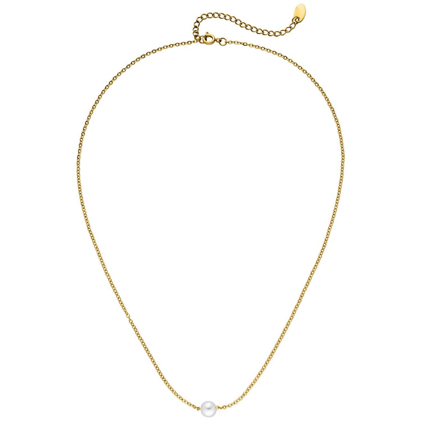 Collar Perla individual | collar de perlas bañadas en oro de 18k