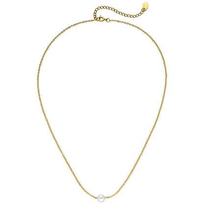 Collar Perla individual | collar de perlas bañadas en oro de 18k