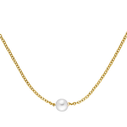 Collar Perla individual | collar de perlas bañadas en oro de 18k