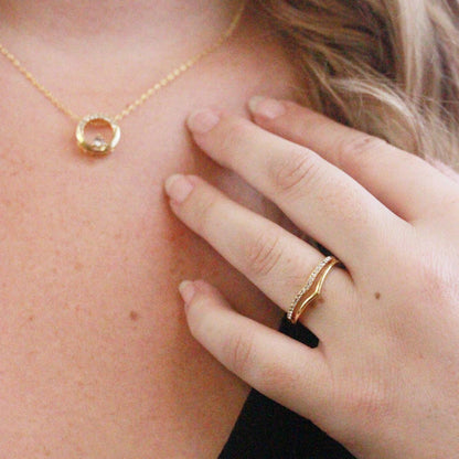 Anillo Tiryns / oro y cristal